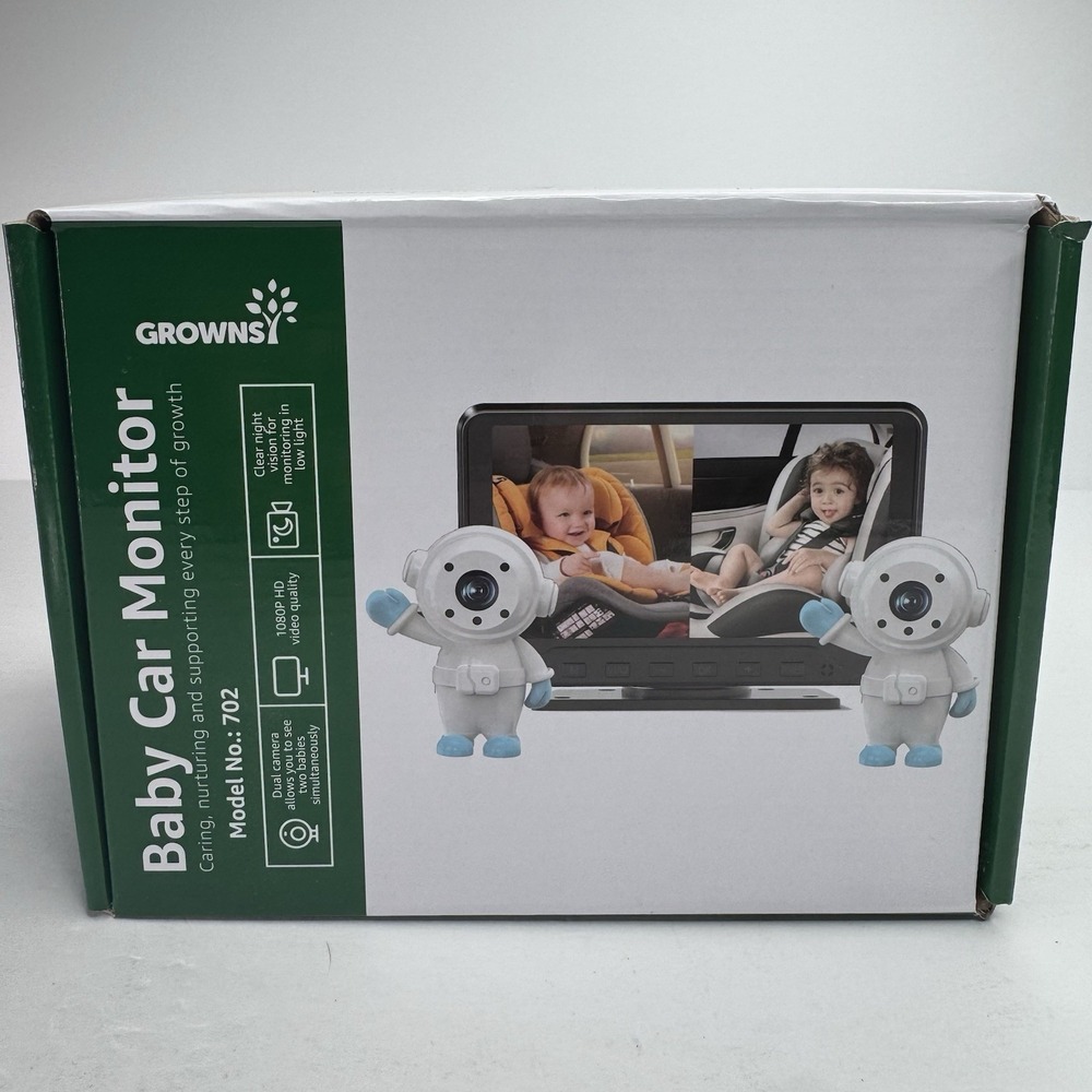 GROWNSY Dual Car Camera Baby Monitor, 7" 1080P AHD Car Camera Night Vision NEW